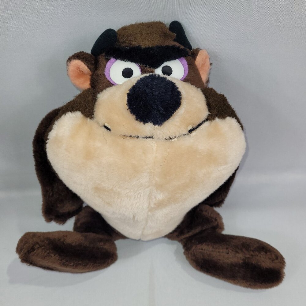 Looney Tunes Taz Tasmanian Devil 1980s Vintage 12" Plush Warner Bros Mighty Star
